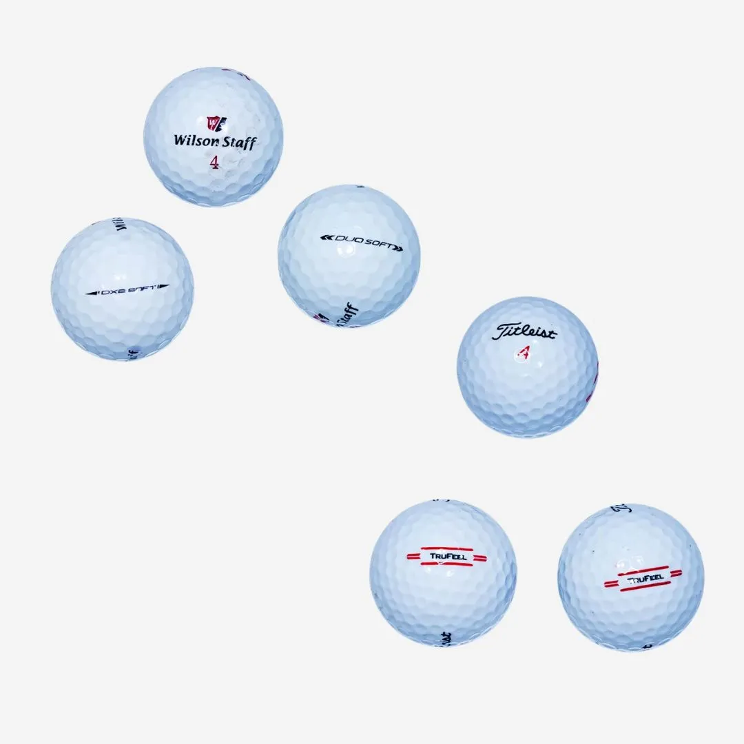 Pack de 50 bolas de golf recuperadas 25 TruFeel + 25 Wilson Staff Duo/DX2 AA